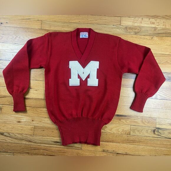 Vintage 60’s The Cincinnati Athletic Goods Co Letterman Sweater Knit Size M - Picture 2 of 11